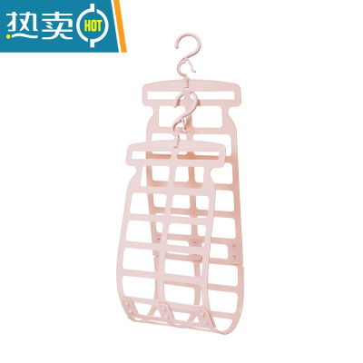 敬平晒枕头器家用网多功能抱枕晾晒专用架室外阳台挂袋夹衣架架子 典雅粉晒衣篮