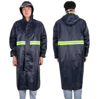 援邦 雨衣 单层/牛津布/前后反光条/藏青色/成人连体雨衣**#