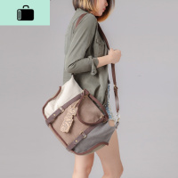 2019新款时尚帆布女包大容量休闲斜挎包韩版单肩包女包拼接饺子包NEW LAKE女斜挎包