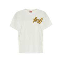 高田贤三(Kenzo)纯棉圆领短袖T恤女运动休闲百搭配色徽标印花套头
