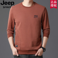 JEEP吉普2025秋季新款男士长袖T恤日常休闲商务卫衣圆领打底衫