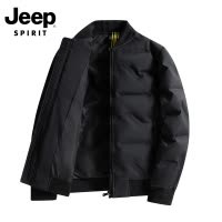 吉普Jeep spirt羽绒服男款棒球服秋冬季青年加肥加大夹克冬装外套