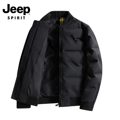 吉普Jeep spirt羽绒服男款棒球服秋冬季青年加肥加大夹克冬装外套