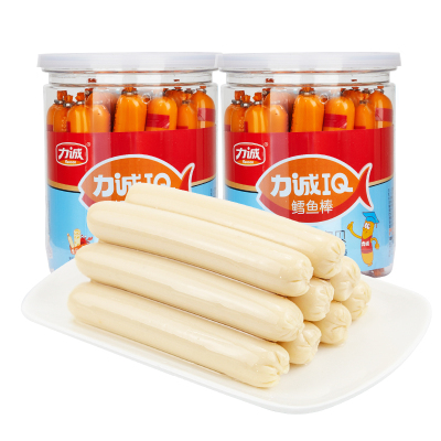 力诚鳕鱼肠500克-儿童零食深海鱼肉香肠宝宝营养食品即食鱼肠蟹风味