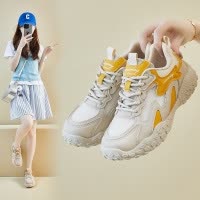 ins潮韩版新款老爹鞋女2025夏季休闲鞋网面透气增高