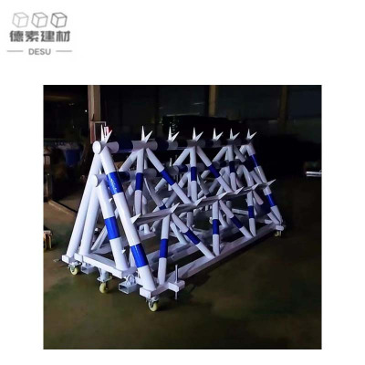 德素 拒马护栏移动护栏蓝色黄色红色 基础带刺款伸缩款/米