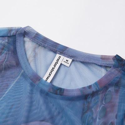 [1件3折价:49.5]美特斯邦威印花长袖T恤女夏季时尚甜酷圆领修身打底衫女