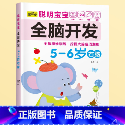 5-6岁[右脑] [正版]儿童左右脑开发训练全脑益智逻辑思维书连线迷宫数学游戏书2-3-4-5-6岁儿童专注力游戏书幼儿