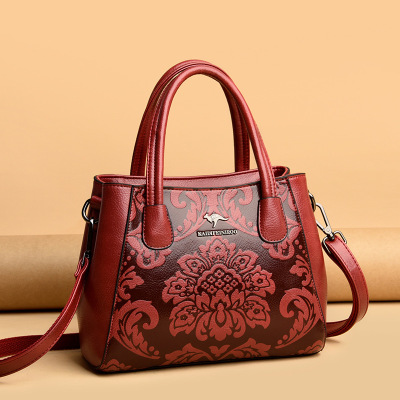 包包女包新款2026斜挎单肩包中国风女士压花手提包女欧美