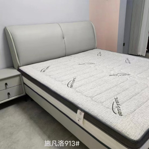科朔生态真皮床现代简约皮床工厂展厅实拍轻奢风网红床913#
