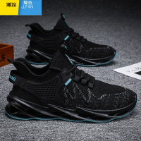聚范男鞋2024新款飞织鞋秋季透气网面网鞋跑步鞋运动休闲时尚防滑耐磨