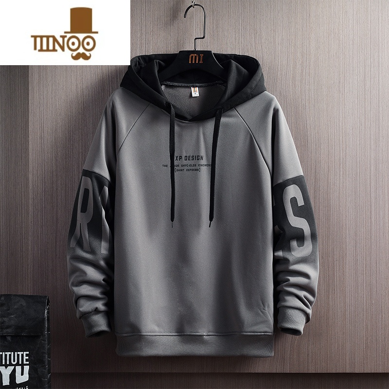 YANXU男士连帽卫衣2023秋季新款款中山潮牌男生上衣服外套