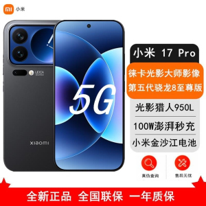 [全新]小米 17 Pro 12GB+256GB 黑色 5G 第五代骁龙8至尊版 6300mAh大毫安 100W IP6
