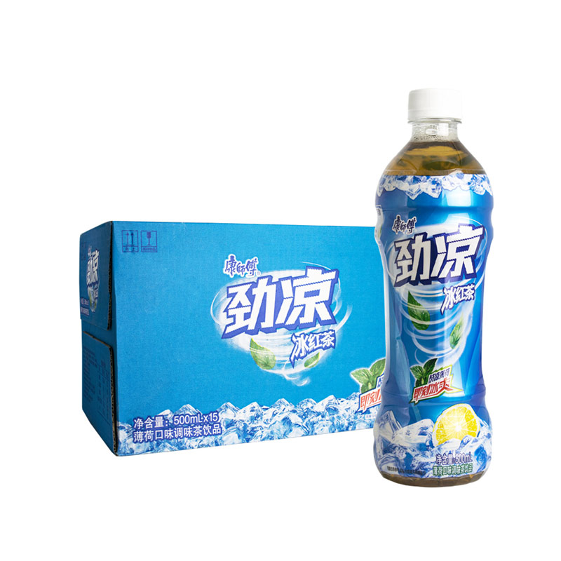 康师傅劲凉冰红茶饮料500ml*15瓶整箱