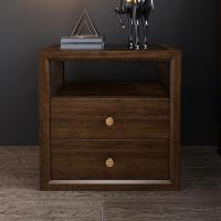 森美人实木床头柜实木卧室胡桃木收纳柜简约现代储物柜斗柜