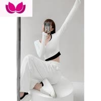七斓设计感小众辣妹假V领长袖T恤女早秋修身短款独特别致打底上衣