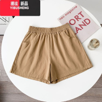 YIBUSHENG棉麻工装短裤女季薄款韩版高腰a字小个子休闲裤宽松显瘦阔腿裤