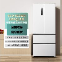 容声517升双净法式多门四开门超薄零嵌入式电冰箱家用 一级能效风冷无霜节能 BCD-517WD2MPQLA白