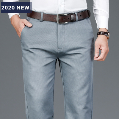 JussaraLee2021春秋新款弹力男士休闲裤宽松直筒男士休闲裤中高腰商务休闲男装长裤子