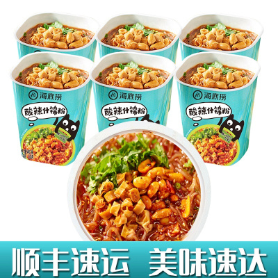 海底捞粉丝酸辣什锦粉111gX6桶海底捞酸辣粉丝桶装粉丝红薯粉条粉丝非螺蛳粉方便面粉丝汤粉条水晶粉丝速食