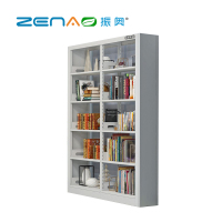 振奥 学校图书馆书架阅览室书籍室铁皮家用落地定制资料档案架钢制 /台(2000x1900x300mm 灰白单面一列二)