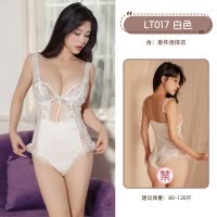 九里晴川蝴蝶吊带蕾丝花边魅力性感激情免脱纯欲系甜美连体衣 九里晴川LT017[蕾丝连体衣-开裆暗扣] 均码