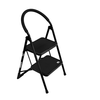 好企来 碳钢 2步圆扶手钢管梯 黑 BY—0055 1米/架