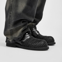 cleanfit德比鞋男款小众高级夏季手工编织透气大头皮鞋休闲洞洞鞋