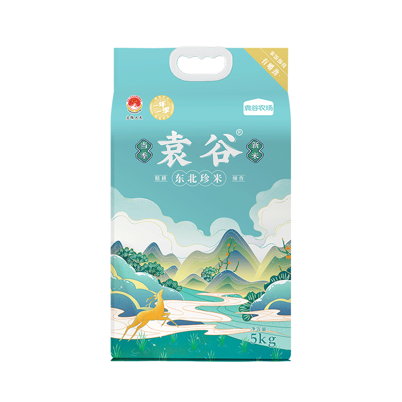 袁谷大米 东北珍米 生态耐盐碱珍珠米 圆粒米东北大米 辅食粥米粳米 东北珍米5kg