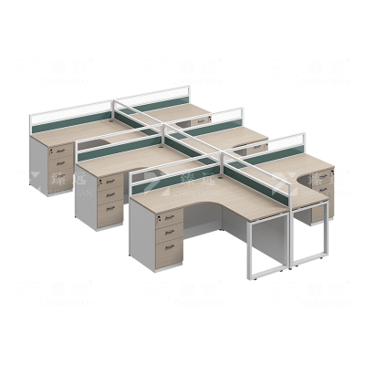 臻远ZYGW-146屏风工作卡位职员桌办公桌 T型六人位