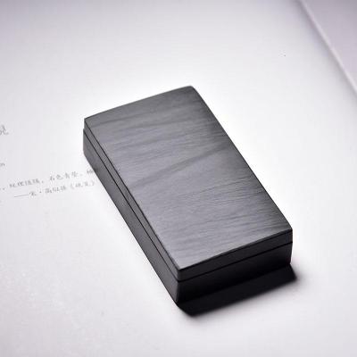 砚台小楷砚台掌中宝砚台长方素砚带盖砚台正宗歙砚水波纹原石砚台掌中长方带盖/素面送布袋/墨汁