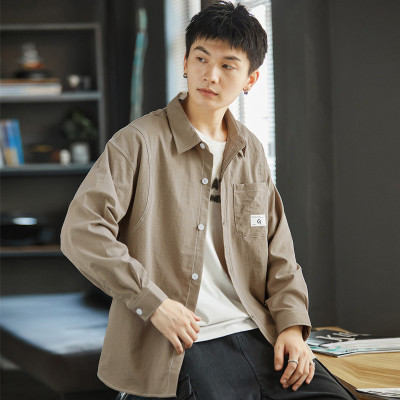 [3件8.5折118.2元,叠加优惠券]唐狮衬衫男长袖衬衫衬衣男士衬衫秋季男车明线长袖衬衫