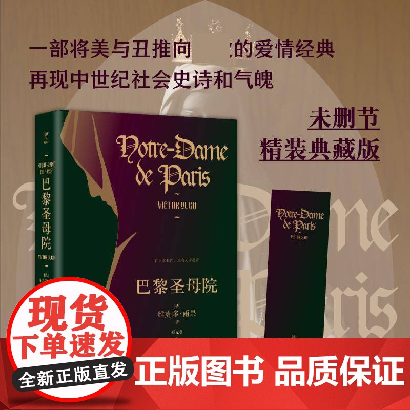装典藏版全译本] 巴黎圣母院 雨果著浪漫主义爱情小说 世界经典文学名著初高中寒暑假课外阅读书目世界名著经典文学正版