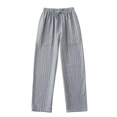 SUNTEK男士睡裤男长裤棉双层纱布家居裤宽松外穿薄款夏季空调裤