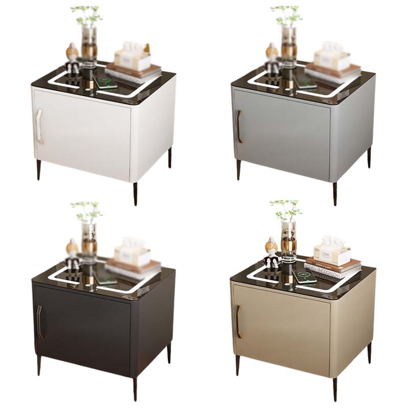 DXBG钢制智能床头柜家用一体现代多功能指纹无线快充简约床头柜纯钢单门+铁门(含一块隔板)