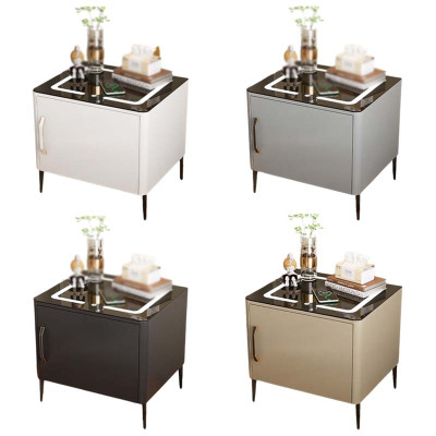 DXBG钢制智能床头柜家用一体现代多功能指纹无线快充简约床头柜纯钢单门+铁门(含一块隔板)