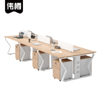 伟樽员工办公桌六人位带六柜360*120*75cm套