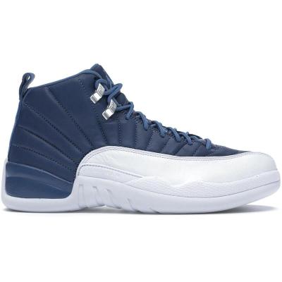耐克AirJordan12AJ12日本限定深蓝白云纹防滑运动男式蓝球鞋
