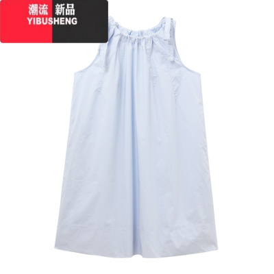 YIBUSHENG小个子系带无袖连衣裙女季2024新款韩版少女感宽松背心A字短裙