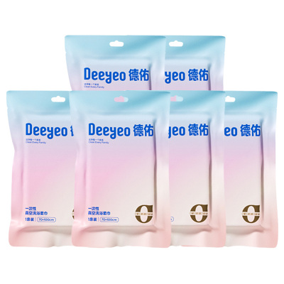 德佑一次性浴巾1*6包亲肤柔韧彩云款2001DYCT374R06
