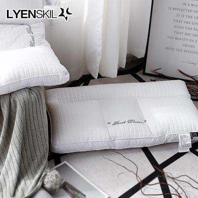 美帮汇全棉决明子枕头羽丝绒枕芯一对全棉酒店成人学生单人颈椎