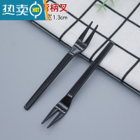敬平叉子水果塑料加厚欧式签插蛋糕甜品点心小吃盘加厚单独包装 11厘米二齿叉黑色简装4000支牙签