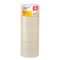 齐心 JP4506-6 封箱胶带45mm*60y*45um(6卷/筒) 透明