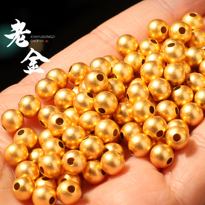 老金s925银镀圆珠散珠单颗金刚星月菩提108手串diy文玩手链配饰送女朋友老婆情人节七夕生日礼物