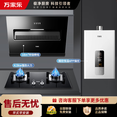 万家乐油烟机灶具热水器套餐 AL031+LAY3+13YP1/TP1 18立方大吸力 4.5kw猛火灶 天然气13升