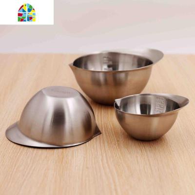 迷你小件18/10不锈钢烘焙准备碗量刻度小碗甜品饼干蒸肉菜碗 FENGHOU 125ml量碗