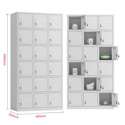 迅众 十八门更衣办公室衣柜钢制员工衣柜铁皮柜更衣柜存包柜职员宿舍衣柜带锁储物柜鞋柜多门更衣柜公司员工衣帽柜