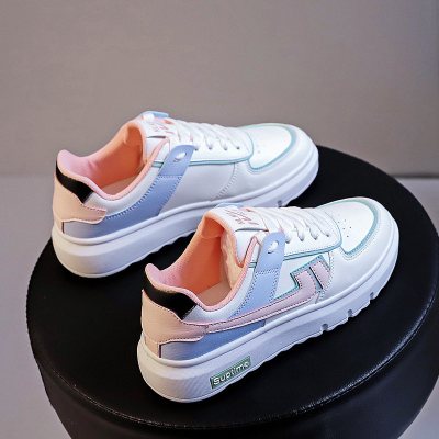 伊努特2021新款春季百搭学生小白鞋子马卡龙休闲单鞋运动老爹女鞋网红潮