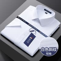 啄木鸟轻商务白色长袖衬衫男职业正装伴郎结婚衬衣男短袖西装寸衫