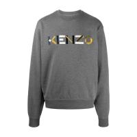 高田贤三(Kenzo)运动百搭棉质男款灰色字母logo刺绣圆领长袖套头